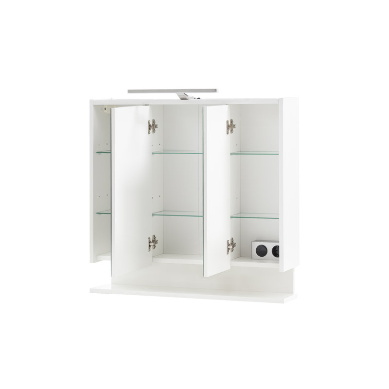 75 cm x 71 cm Burkhild Mirror Cabinet with Lighting