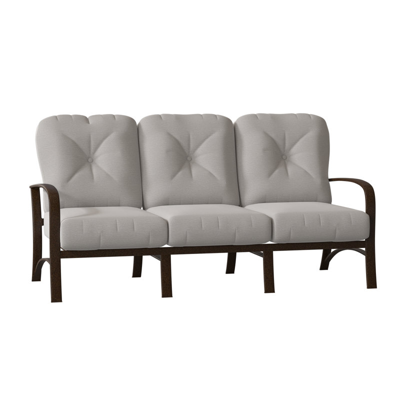Canapé de patio Fremont, Blanc patiné, Impact Vapor gris Sunbrella®