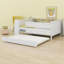 Lit de jour Comfort avec lit gigogne escamotable, rangement pour la tête de lit et tables, tablettes et station de chargement USB