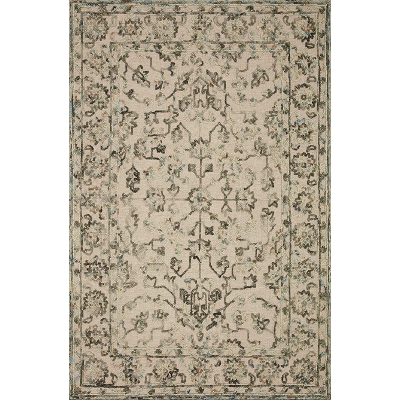 Erland Wool Floral Indoor Rug, Square 1'6"