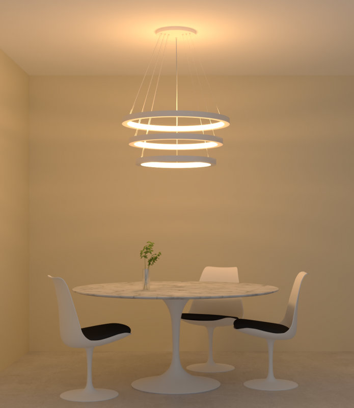 Luminaire suspendu triangulaire à cadre DEL, Imbuia