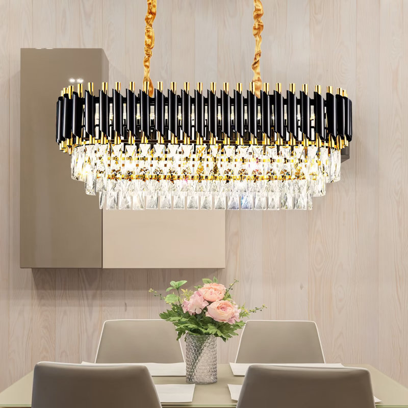 Lustre en cristal à 8 niveaux à 8 lumières Jamille