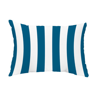 Rugby Striped Outdoor Reversible Throw Pillow
