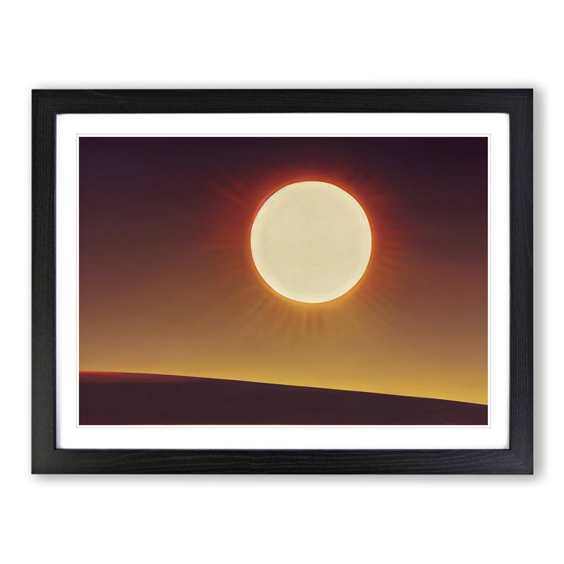 Harmonious Sunset - Single Picture Frame Print, 46cm H x 64cm W, Black