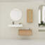 Meuble-lavabo mural de 30 pouces avec lavabo en résine et armoire latérale, tiroir à fermeture en douceur (KD-Packing), meuble-lavabo