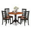 L'ensemble de mobilier de salle à manger 5 pièces comprend une table de cuisine ronde avec Dropleaf et 4 chaises de salle à manger rembourrées en similicuir de 42 po x 42 po, noir et cerise-847800523-939115108-939115109