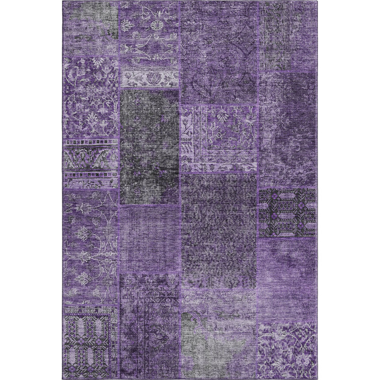 Premium Machine Washable Prisco Eggplant Rug
