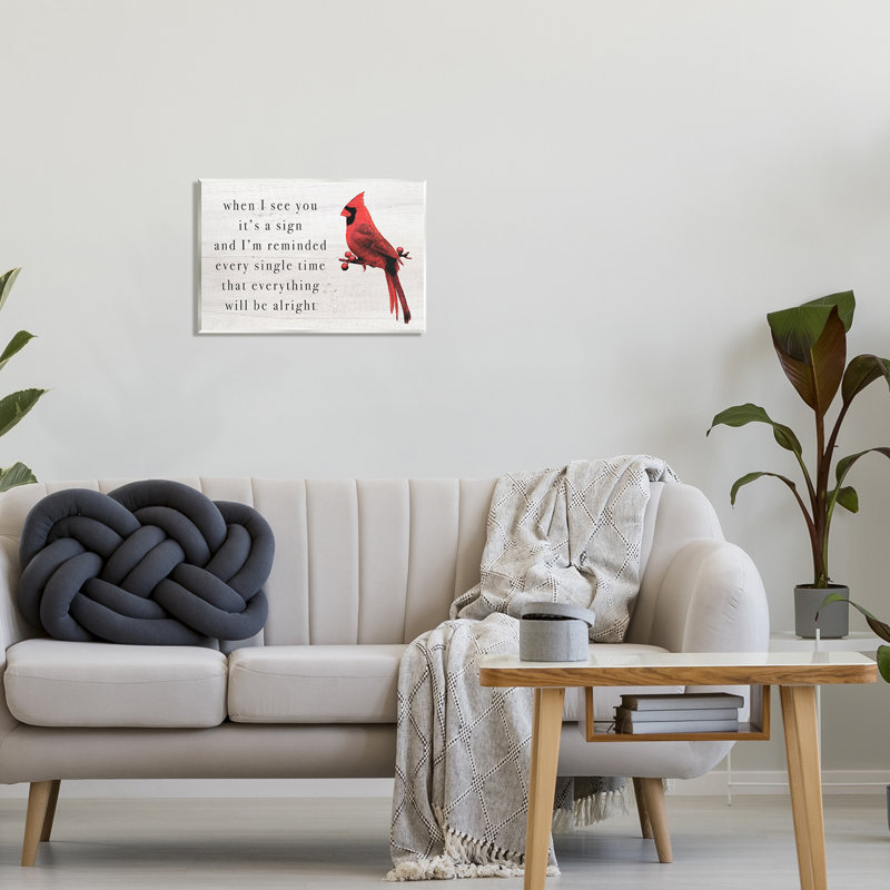 "When I See You Cardinal" par Lil 'Rue, impression, H 17 po x l 21 po x P 1,7 po, Mdf