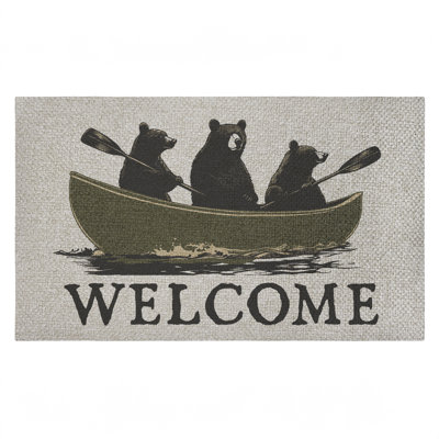 Paillasson Welcome Rowing Bears, par Jim Baldwin, 18 po x 30 po