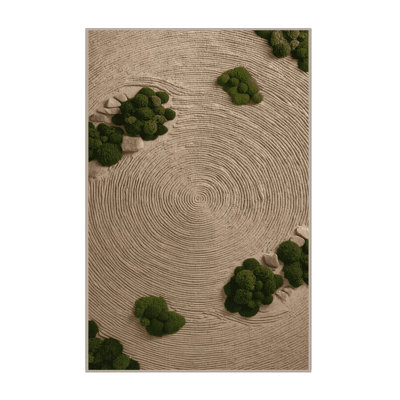 Tapis botanique brun lavable à la machine