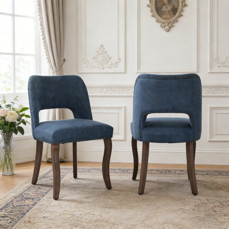 Wooden Dining Chairs Set, Blue