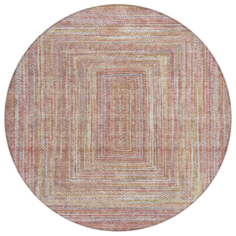 Machine Washable Indoor/Outdoor Xhevrie Paprika Rug