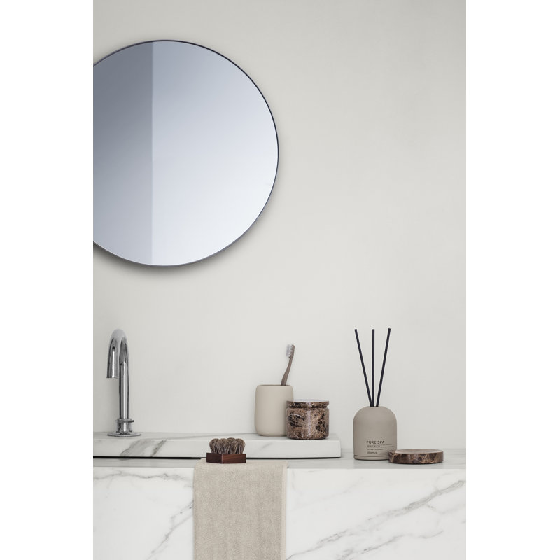 Rim Modern & Contemporary Frameless Accent Mirror, White, 30" x 30"