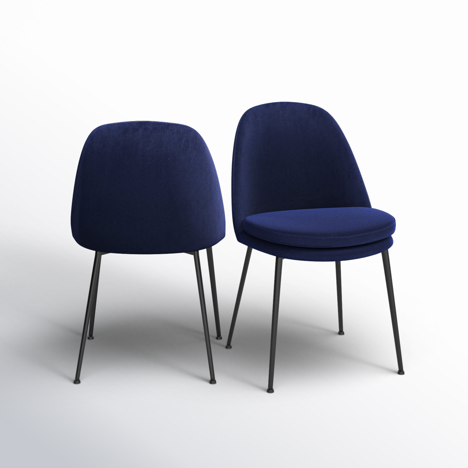 Wallace Velvet Dining Chair, Navy Blue