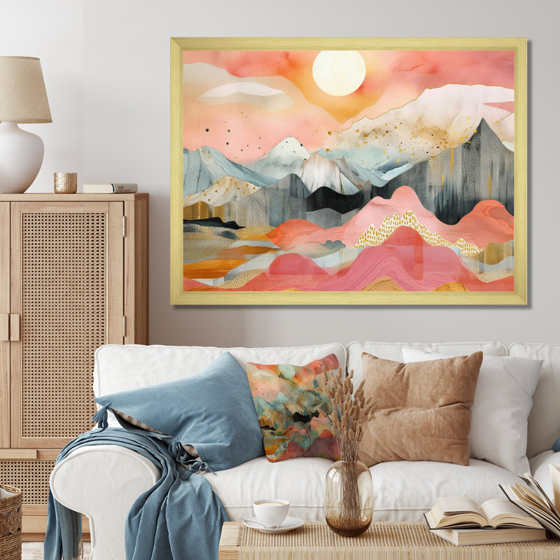 " Vibrant Mountain Landscapes III ", Gold Single Picture Framed, 24" H x 32" W x 1" D