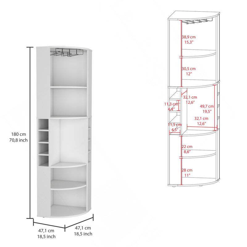 Armoire de bar Oban, Blanc