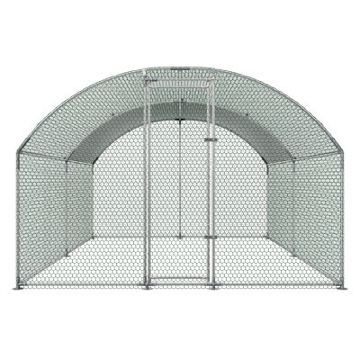 Grand poulailler en métal de 9,8 x 13 x 6,6 pi, enclos pour poulailler avec couvercle et verrou de sécurité, enclos à volaille pour la cour, la ferme et la cour