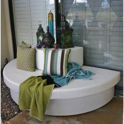 Moon Pad Half Moon Outdoor Side Table , 36 " W 18 " D