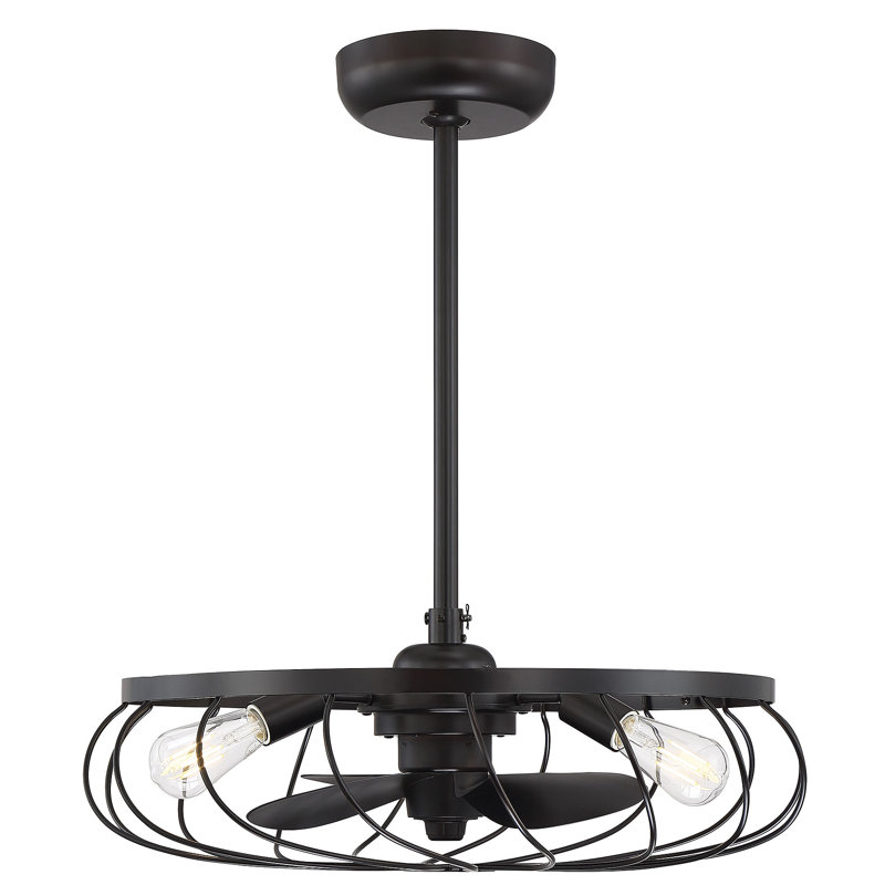 Anjolina 24" 3-Light Fandelier in Oil Rubbed Bronze with Remote Control