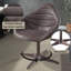 Fauteuil d'appoint en cuir fleur avec pivot