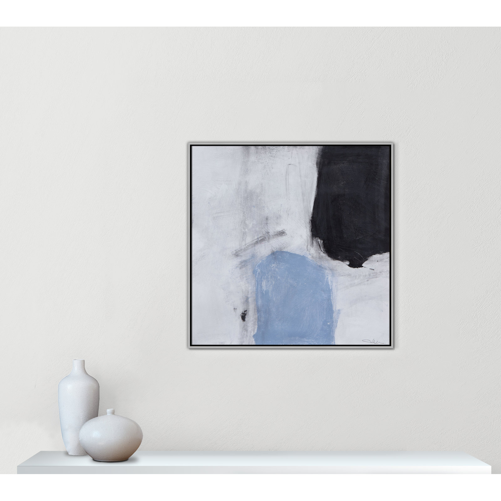 From Powder Blue to Onyx Print, 37.5" H x 37.5" W, Silver
