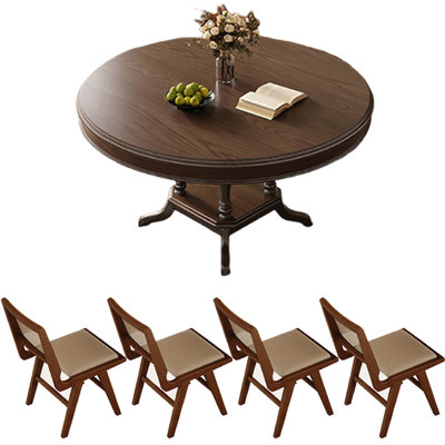 European style round retro dining table set