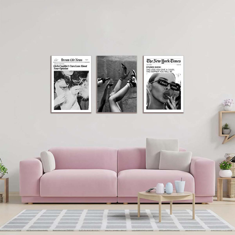 3 Piece Wrapped Canvas Print, 60 cm H x 120 cm W