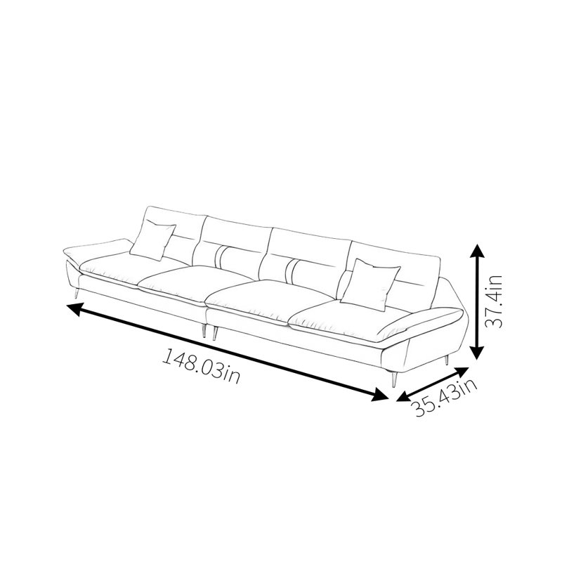 Canapé Nordic, H 45,28 po x l 148,03 po x P 43,31 po, 5