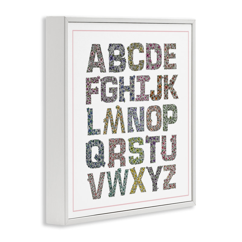 Giclée encadrée alphabet détaillée, par Jennifer Stith, H 24 po x l 24 po, Estampe numérique encadrée blanc bord de mer