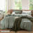 MooMee Gingham Duvet Cover Set 100% Washed Cotton Linen Like Lightweight-115836945-121465078