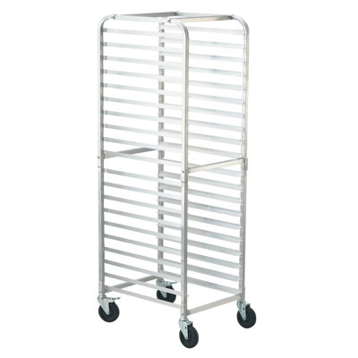  26" L x 70" H Aluminum 20-Tier Speed Rack with Brake Wheels, Commercial Bakery Storage for Kitchen, Catering