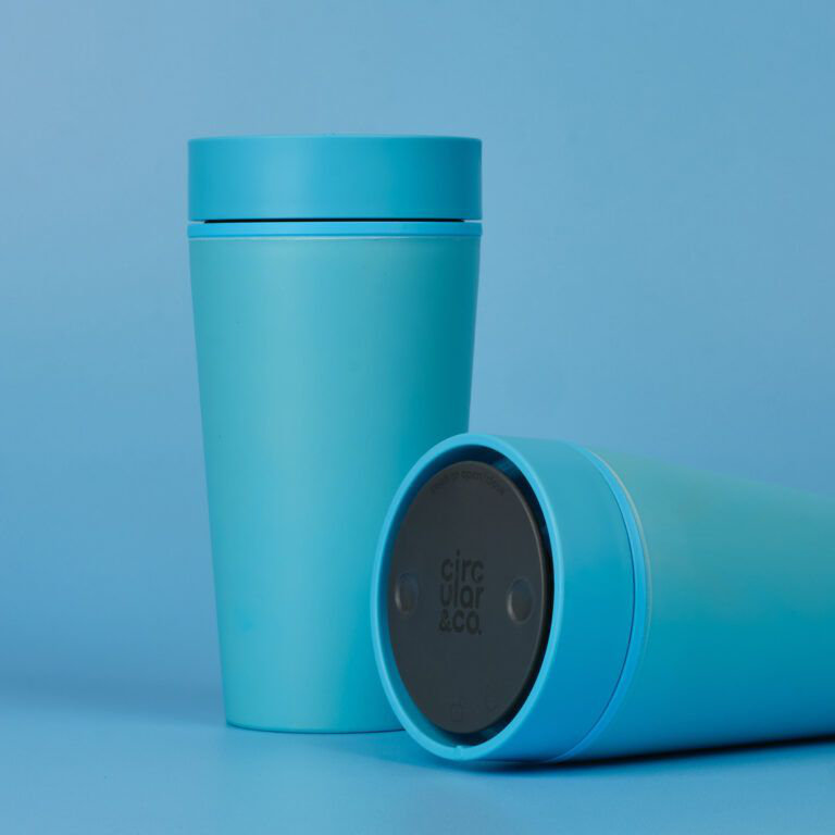 Circular&Co Circular&Co Coffee Cup Made From Bubblegum Recycled Bubblegum Travel Mug, 12oz, Sky Blue