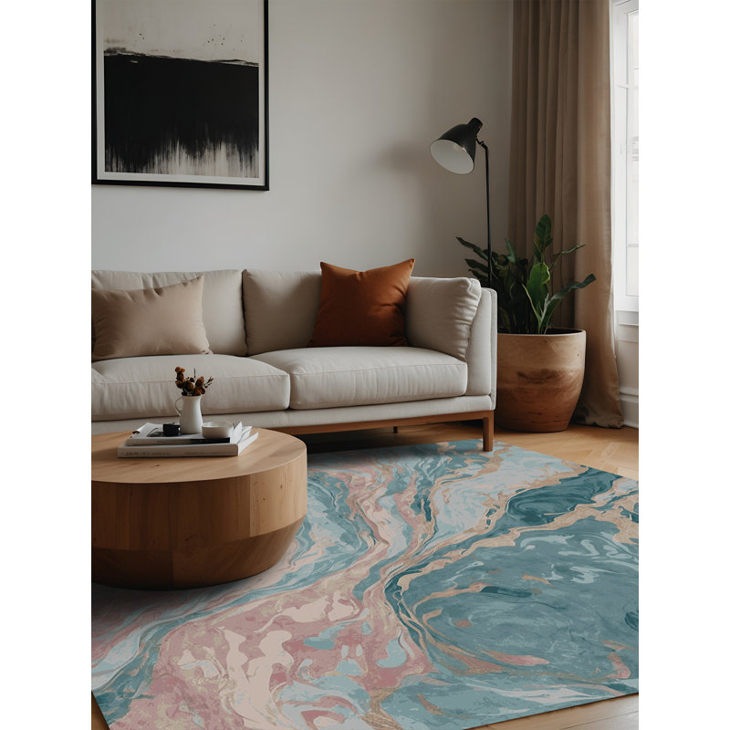 Tapis gris lavable à la machine, Carré 6 pi