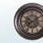 Elison Transitional Style Oversized Round Wall Clock In Brown Finish, 29.77" H X 29.77" W X 1.83" D
