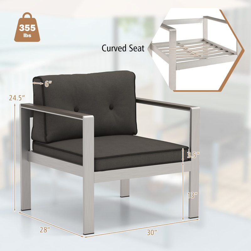 Chaise de patio avec coussins Welbert
