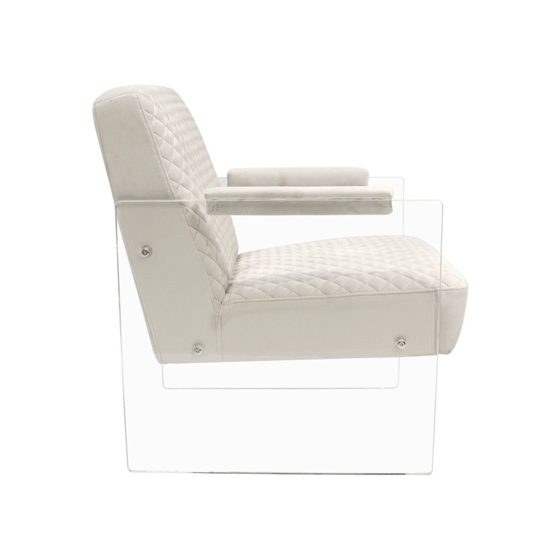 Tribecca 24" Wide Velvet Armchair, Ivory Velvet