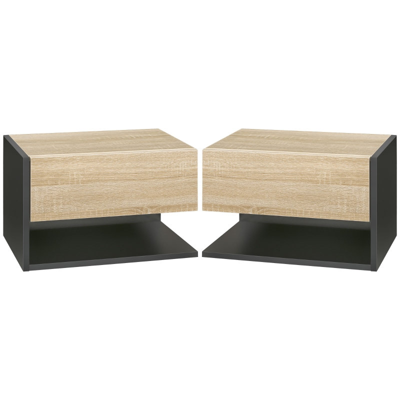 46cm W Engineered Wood Bedside Table