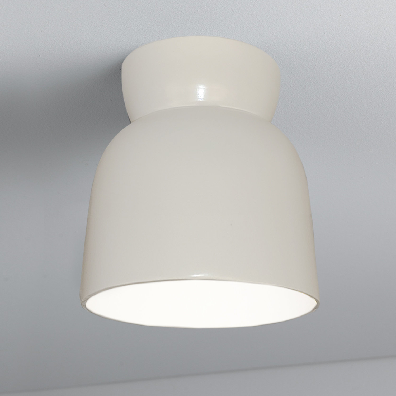 Logan 8" Single Light Flush Mount, White Crackle, Incandescent (Not Included)