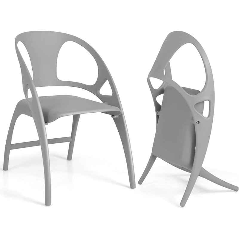 Adalgira Slat Back Folding Side Chair, Grey/Brown/Blue