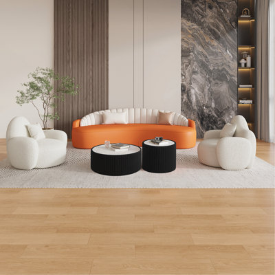 Table de canapé moderne en cuir fritté léger