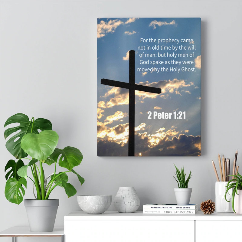 God Spake 2 Peter 1:21 - Wrapped Canvas Print, 41cm H x 30cm W