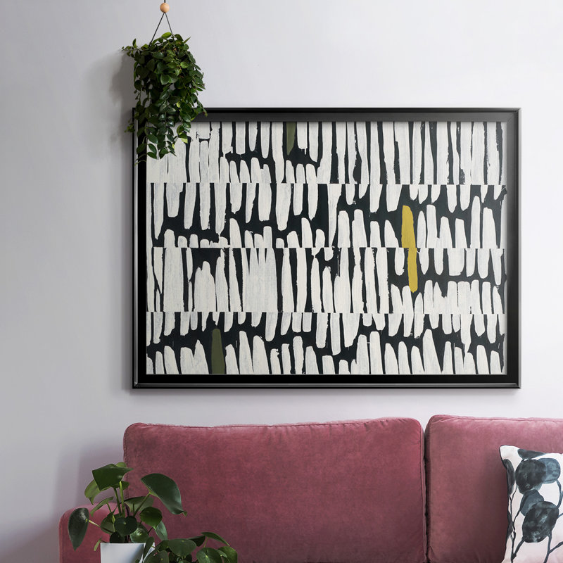 «Night & Day V1», toile tendue avec châssis encadré, Noir, H 26 po x l 38 po x P 1,5 po
