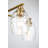 Elegance Five Lights Linear Arms with Golden Brass Finish Chain Chandelier 24"W 24.1"D 8.5"H with Clear Water Glass