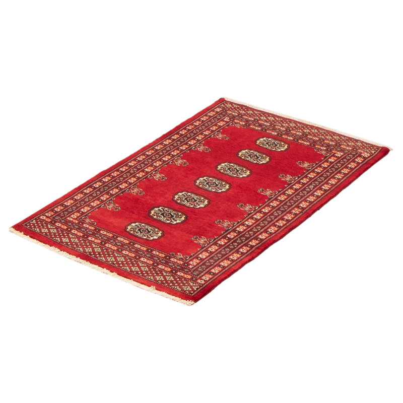 Tapis rouge foncé Maleaha Peshawar Bokhara 2 pi 7 po x 4 pi 0 po