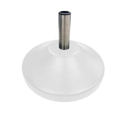 US Weight 50 lbs. Fillable Capacity Round Outdoor Patio Umbrella Base in White