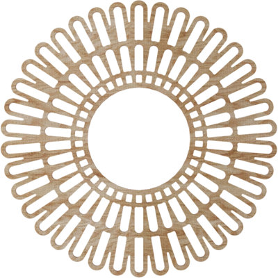 Médaillon de plafond en bois ajouré de 26 po x P 9 5/8 po x T 1/4 po, noyer