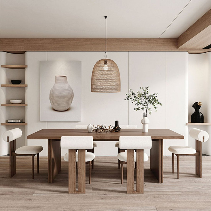 Table de salle à manger Bobb, H 29,53 po x L 62,99 po x l 27,56 po, Brun noyer