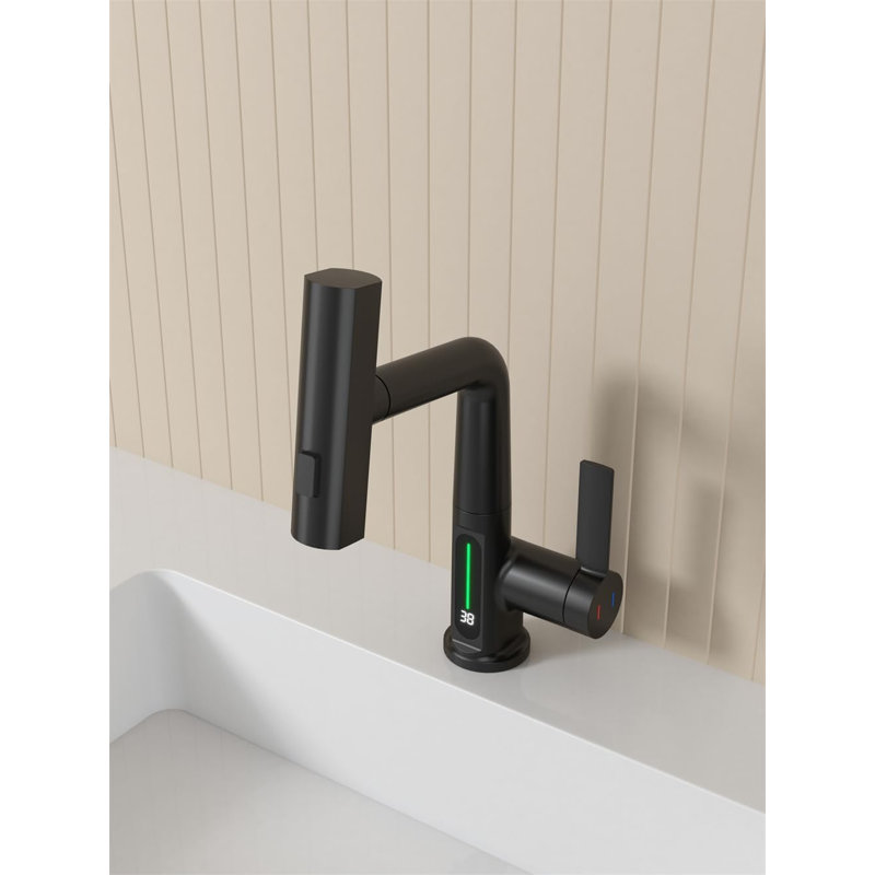 Single-Hole Single-handle Bathroom Faucet, Matte Black
