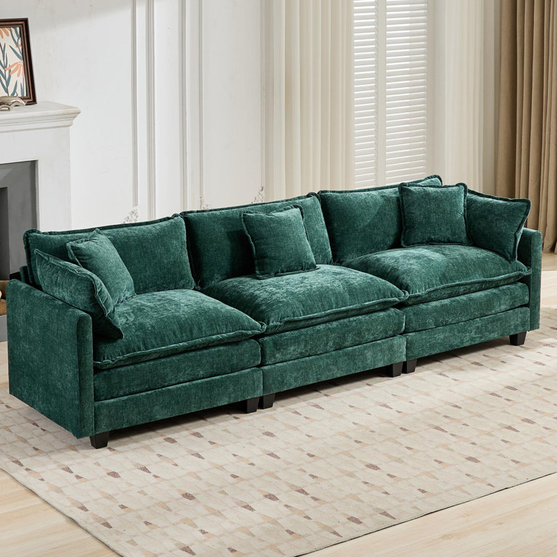 Très grand canapé modulaire Schmucker, Vert, H 33 po x l 113,8 po x P 35 po