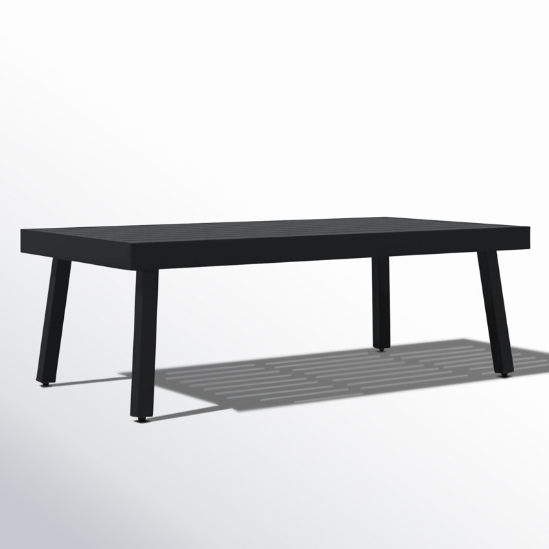 Table basse d'extérieur en aluminium Armando, Noir, noir, noir, noir